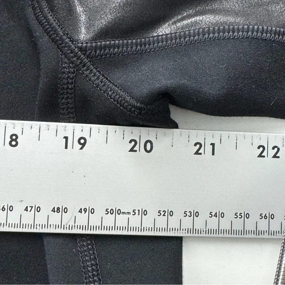 Spanx Black Asymmetrical Draped Jacket XS Faux Leather Sleeve Moto Chic Edgy - Picture 6 of 13